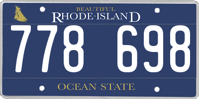 RI license plate 778698