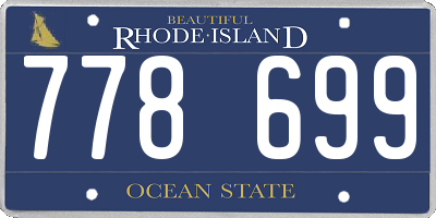 RI license plate 778699