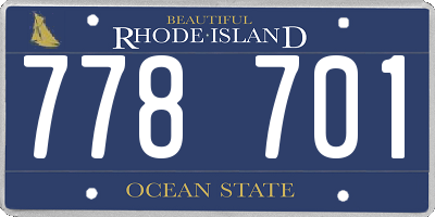 RI license plate 778701