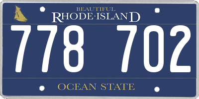 RI license plate 778702