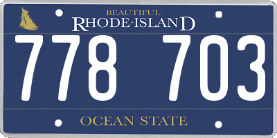 RI license plate 778703