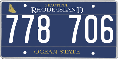 RI license plate 778706