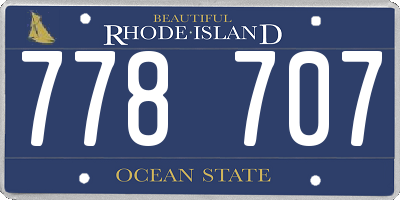 RI license plate 778707