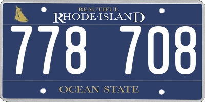 RI license plate 778708