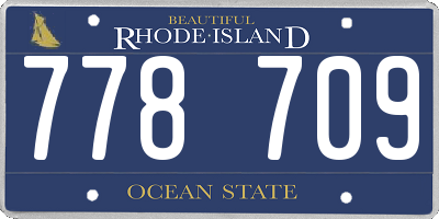 RI license plate 778709