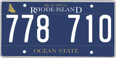 RI license plate 778710