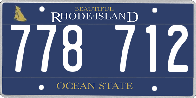 RI license plate 778712