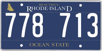 RI license plate 778713