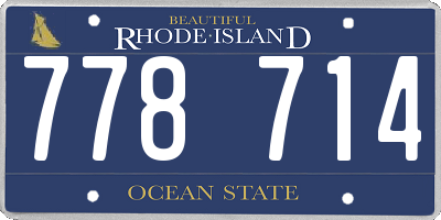RI license plate 778714