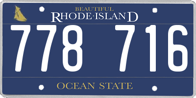 RI license plate 778716