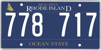 RI license plate 778717