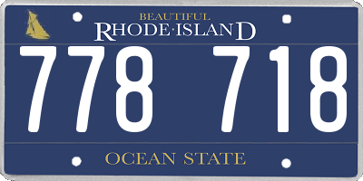 RI license plate 778718