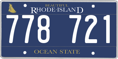 RI license plate 778721