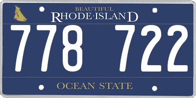 RI license plate 778722