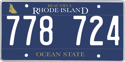 RI license plate 778724