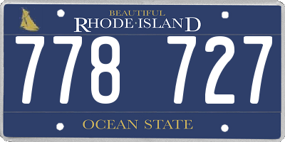 RI license plate 778727
