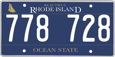 RI license plate 778728