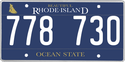 RI license plate 778730