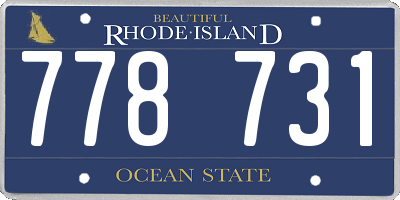 RI license plate 778731
