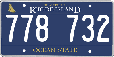 RI license plate 778732