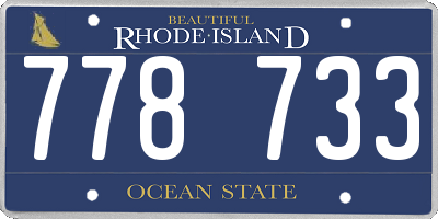 RI license plate 778733