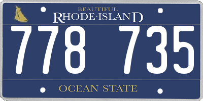 RI license plate 778735
