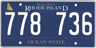 RI license plate 778736
