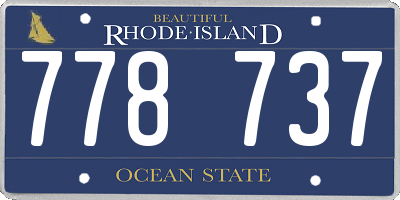RI license plate 778737