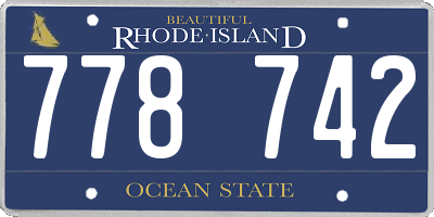 RI license plate 778742