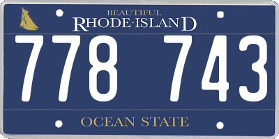 RI license plate 778743