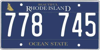 RI license plate 778745