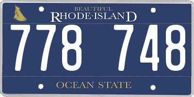 RI license plate 778748