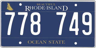 RI license plate 778749