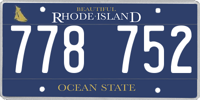 RI license plate 778752