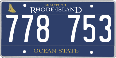 RI license plate 778753