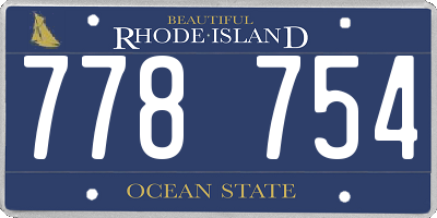 RI license plate 778754