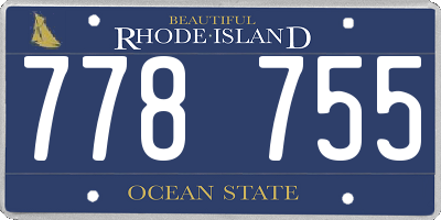 RI license plate 778755