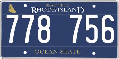 RI license plate 778756
