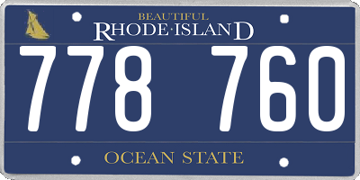 RI license plate 778760