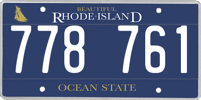 RI license plate 778761