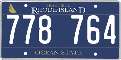 RI license plate 778764
