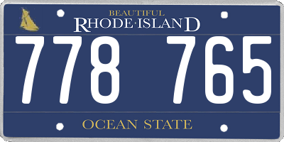 RI license plate 778765