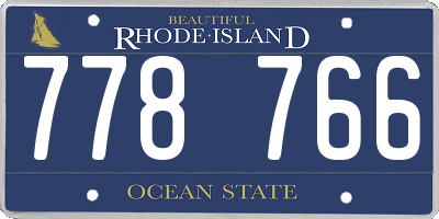 RI license plate 778766