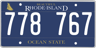 RI license plate 778767