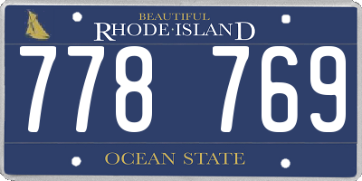 RI license plate 778769