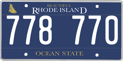 RI license plate 778770