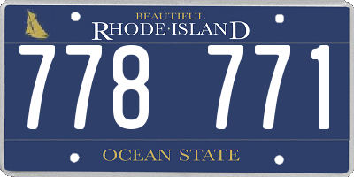RI license plate 778771