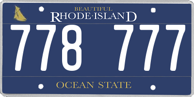 RI license plate 778777