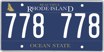 RI license plate 778778