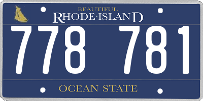 RI license plate 778781